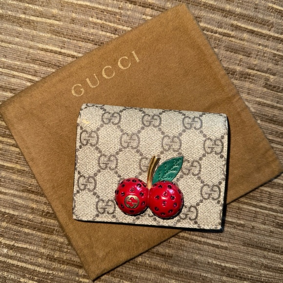 Gucci Monogram Cherry Wallet - Picture 1 of 9